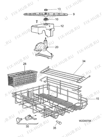 Взрыв-схема посудомоечной машины Electrolux ESF234 - Схема узла Baskets, tubes 061